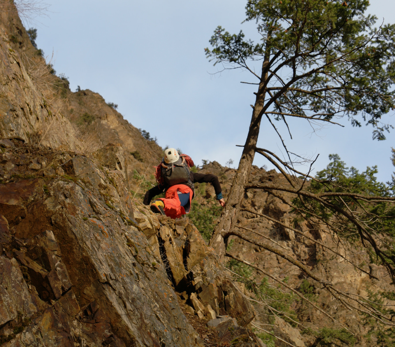 Mike on scrambly terrain