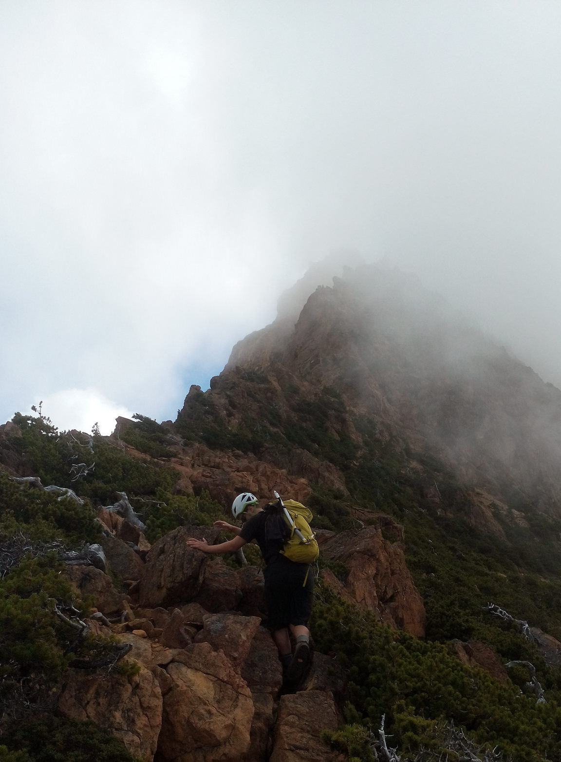 Climbing at the bottom of the ridge